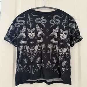 All Saints Black and White Graphic Tee